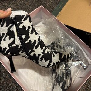 Stylish Black and White Ankle Boots